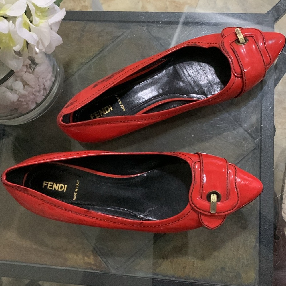 FENDI 🔥FF Zucca Buckle Ballet Flat
